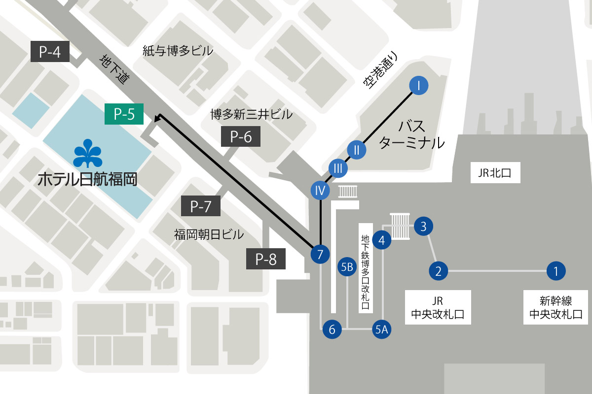 博多駅(JR・地下鉄)からのアクセス|ホテル日航福岡【公式】 博多駅(JR・地下鉄)からのアクセス|ホテル日航福岡【公式】