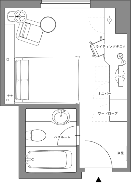 ダブルルーム（スタンダード）平面図