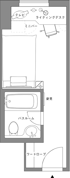 单人房(标准)平面图